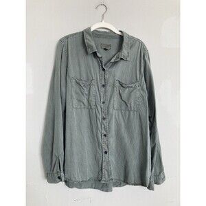 Universal Thread 100% Lyocell Roll Sleeve Shirt XL Women Sage Green
